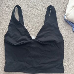Black Sleeveless Crop Top